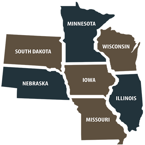 MTMUG state members - Iowa, Minnesota, Wisconsin, Nebraska, Illinois, South Dakota, and Missouri